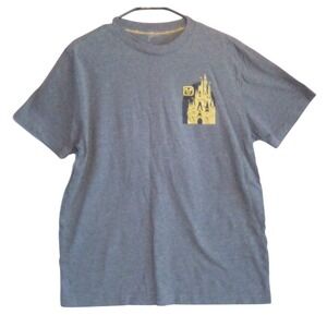 Walt‎ Disney World T-Shirt Gray Castle Gold Logo Pocket Tee no tag (XL) Unisex